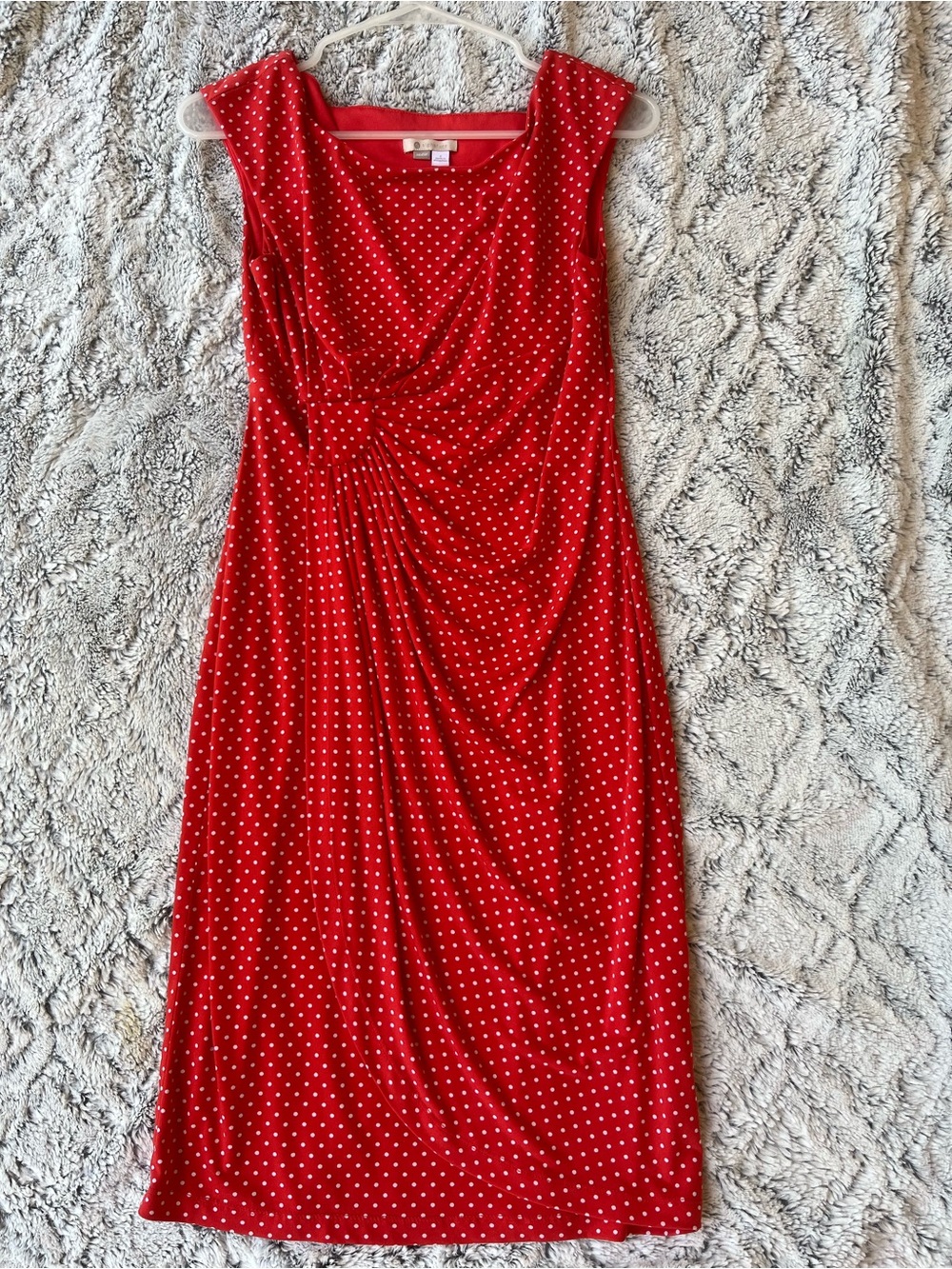 Signature by Levi Strauss Red Polka Dot Midi Dress
